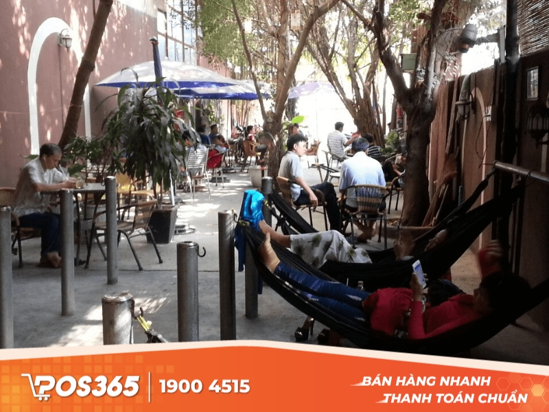 Mô hình cafe sân vườn võng