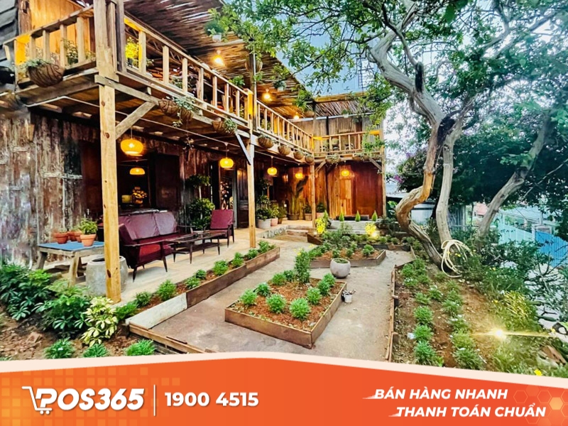 Mô hình quán cafe sân vườn làng quê Việt