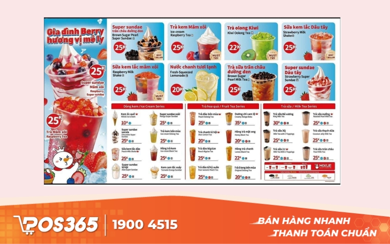 Menu đa dạng, chất lượng