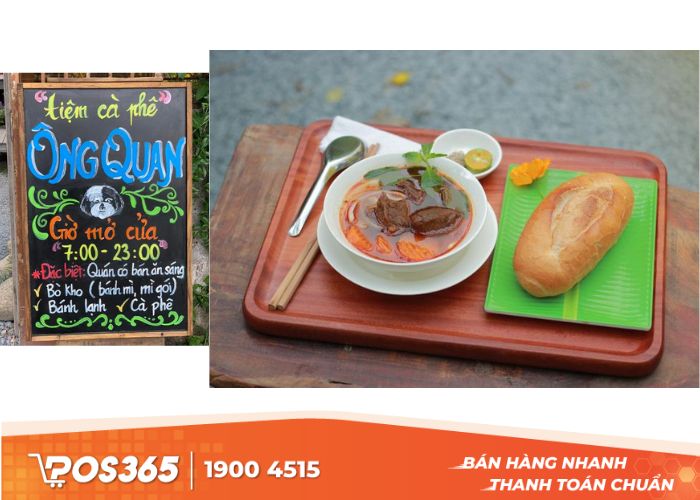 Tiệm cafe ông Quan nổi tiếng với món bò kho