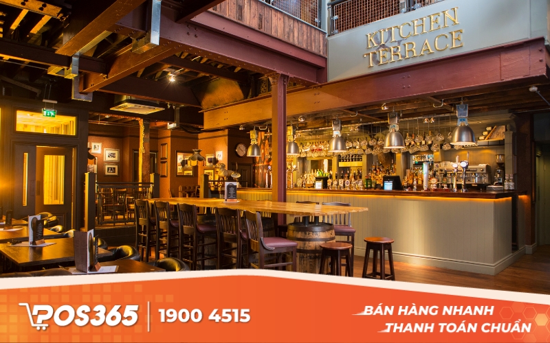 Quầy bar cafe phong cách retro