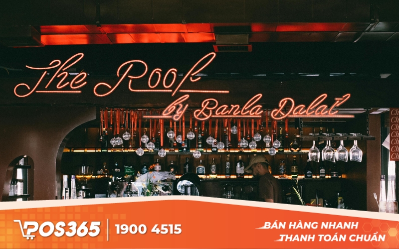 Quầy bar quán cafe lắp hệ thống đèn Led