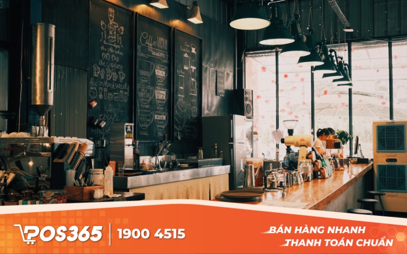 Quầy bar quán cafe nhỏ đẹp thiết kế chữ U