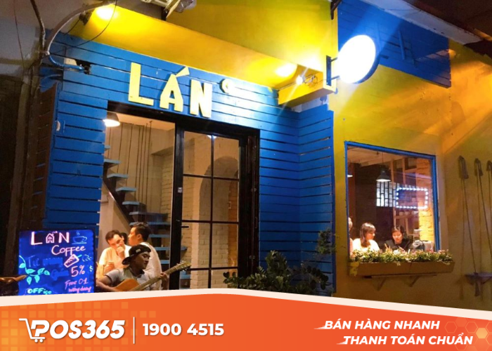 Cafe Lim có màu xanh chủ đạo