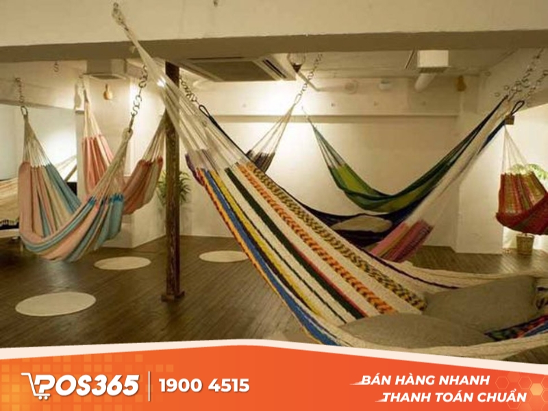 Thiết kế quán cafe võng phong cách hiện đại