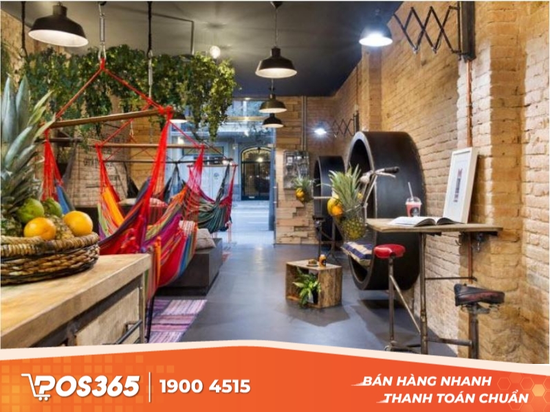 Thiết kế quán cafe võng theo style Bắc Âu