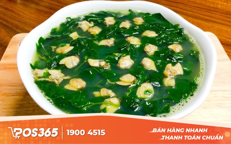 Canh mồng tơi nấu ngao