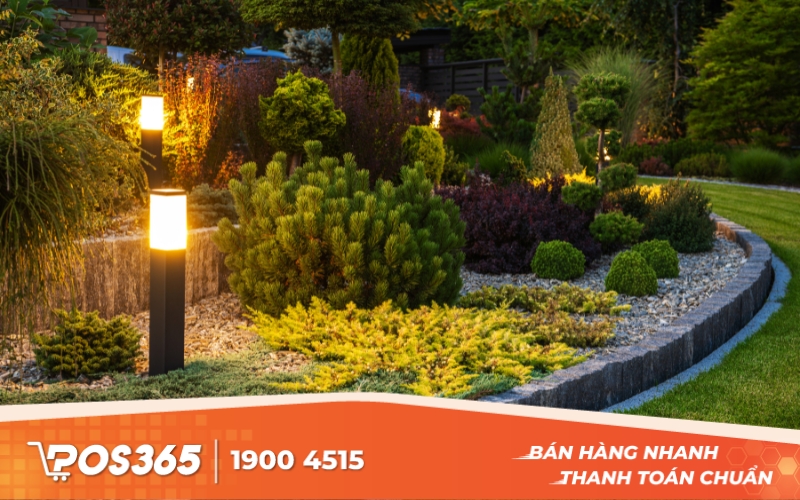 Sử dụng các loại đèn trang trí quán cafe ngoài trời