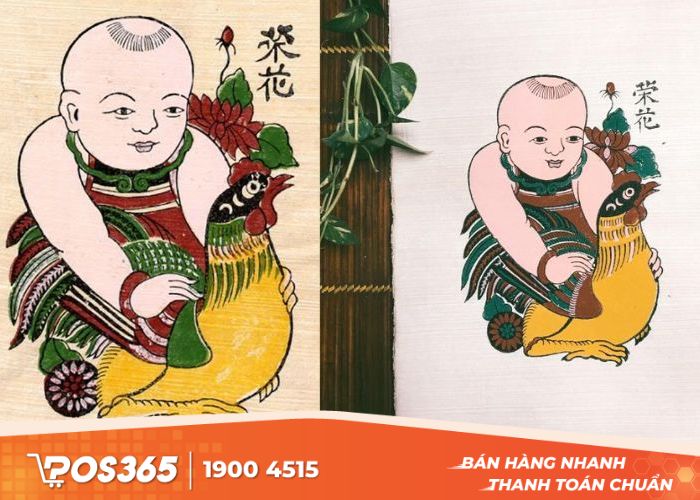 Sử dụng tranh Đông Hồ để trang trí quán cafe
