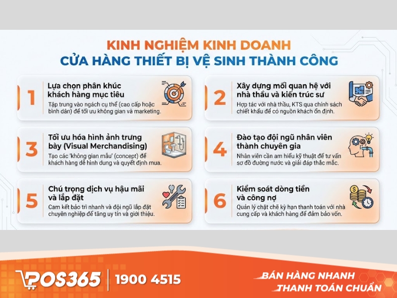 Kinh nghiệm kinh doanh cửa hàng thiết bị vệ sinh thành công