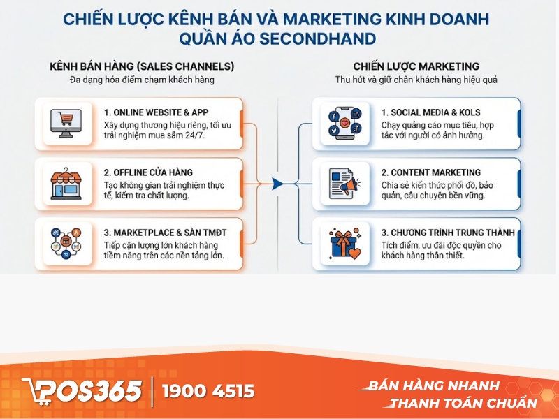 Chiến lược kênh bán và Marketing kinh doanh quần áo secondhand