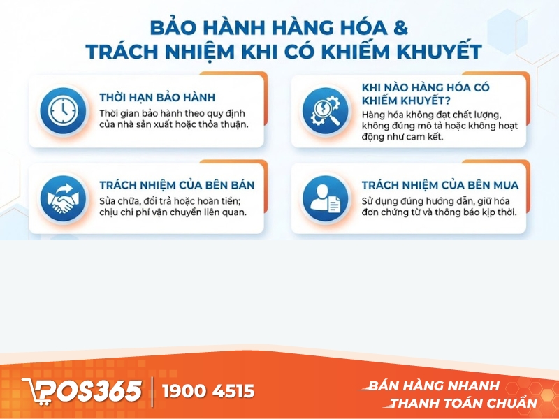 Bảo hành hàng hóa & trách nhiệm khi hàng hóa có khiếm khuyết