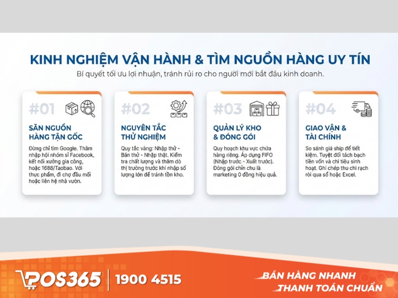 Kinh nghiệm vận hành và tìm nguồn hàng uy tín