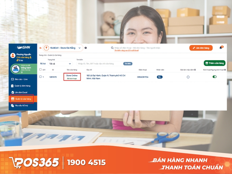 Đăng nhập vào tài khoản quản lý GHN
