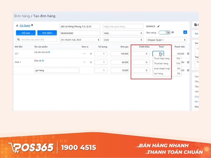 Áp dụng chiết khấu & khuyến mãi