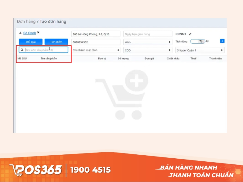 Thêm sản phẩm vào đơn hàng