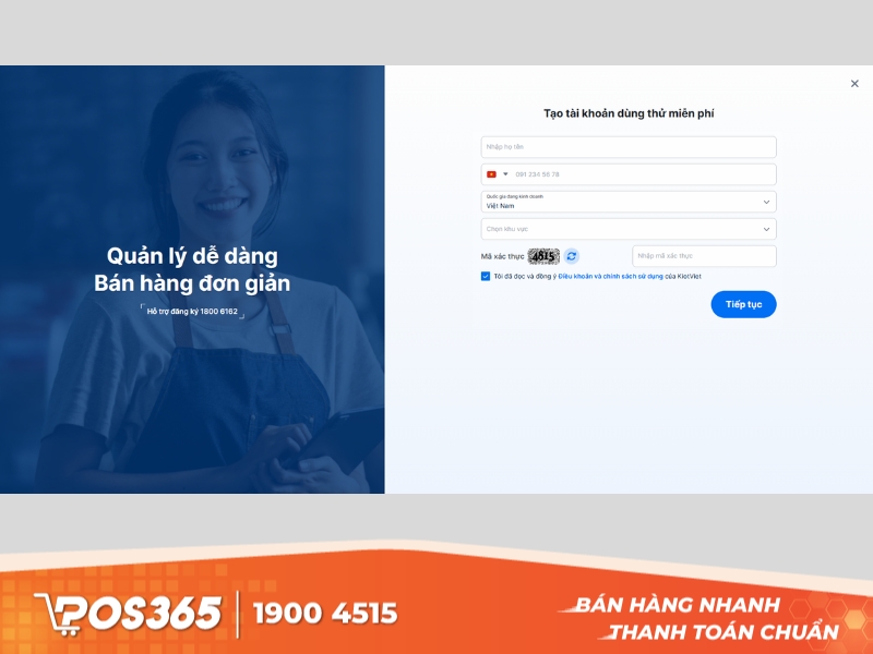 Điền thông tin người dùng