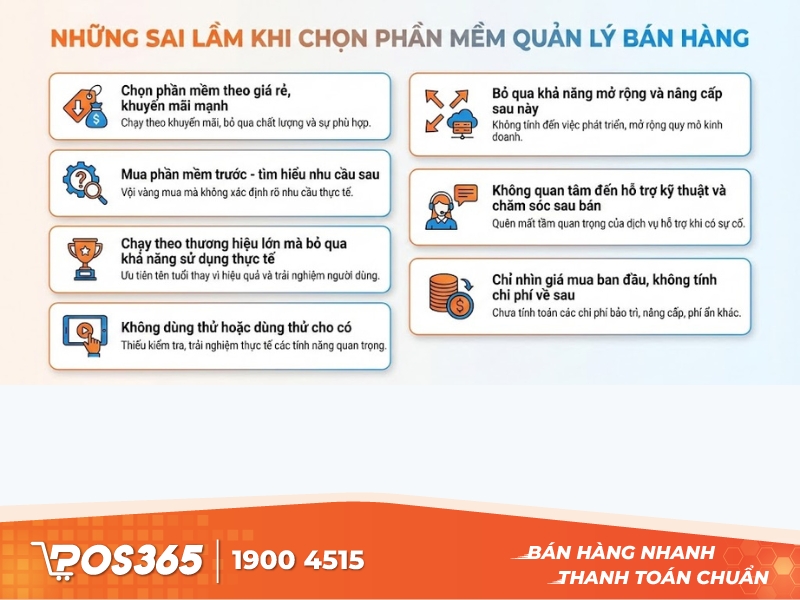 Những sai lầm khi chọn phần mềm quản lý bán hàng