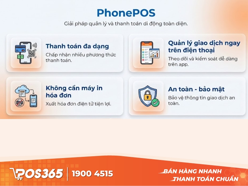 PhonePOS - đủ mọi chức năng bán hàng trên điện thoại