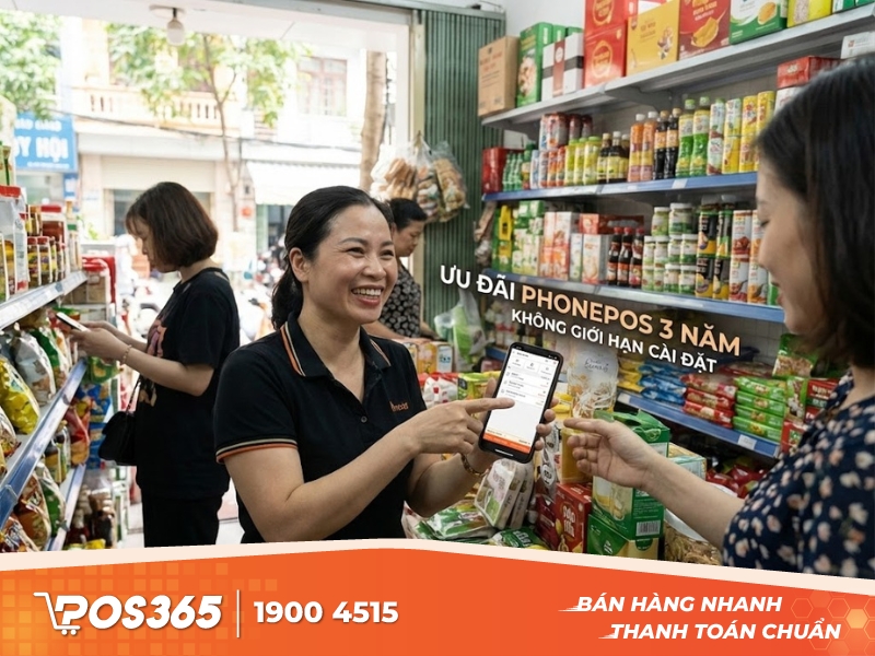 ưu đãi “không giới hạn lượt cài đặt” PhonePOS trong 3 năm