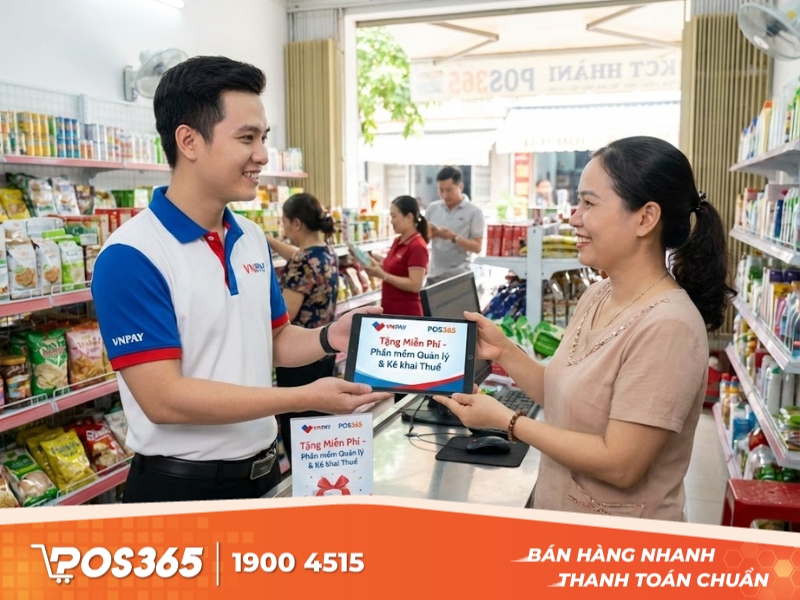 Chính sách tặng phần mềm quản lý bán hàng và kê khai thuế của VNPAY và POS365