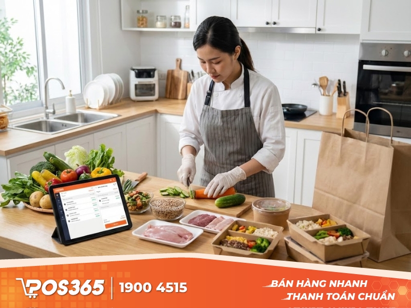 Mô hình bếp online - bán đồ ăn healthy