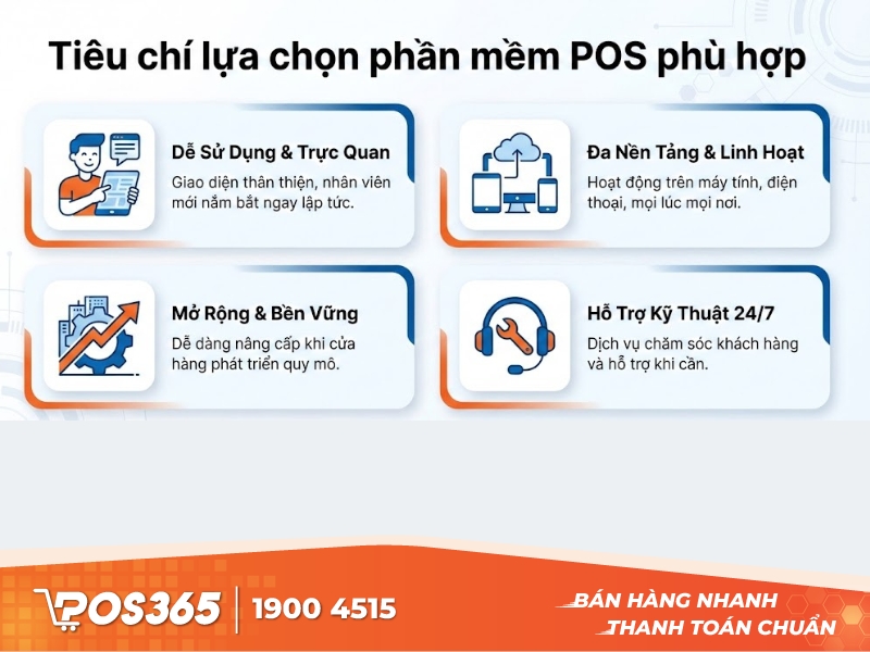 Tiêu chí lựa chọn phần mềm POS phù hợp