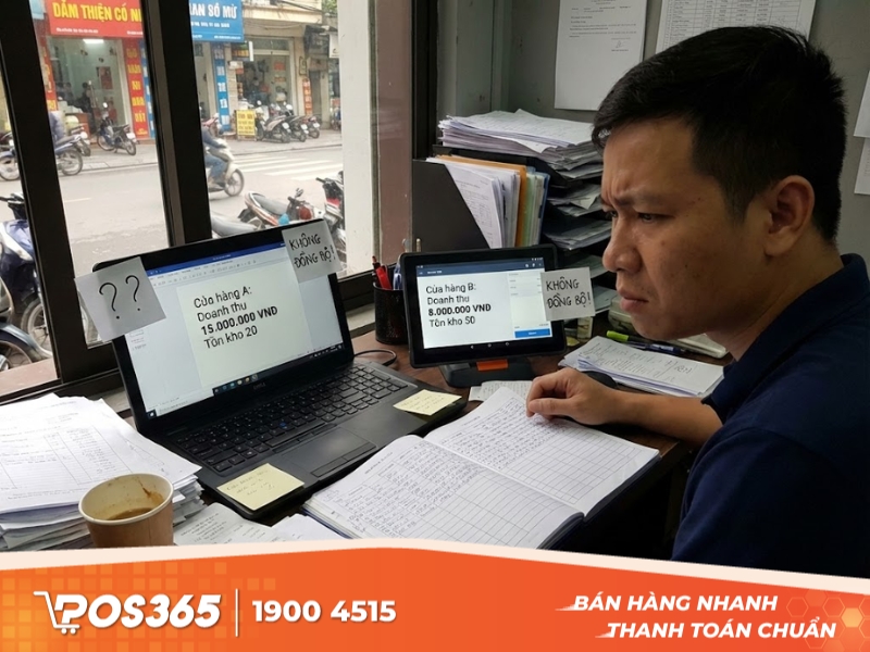 Không đồng bộ dữ liệu giữa nhiều cửa hàng