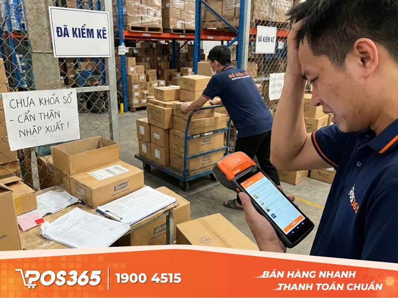 Không khóa thời điểm kiểm kê (kiểm kê xong vẫn cho nhập/xuất lộn xộn)