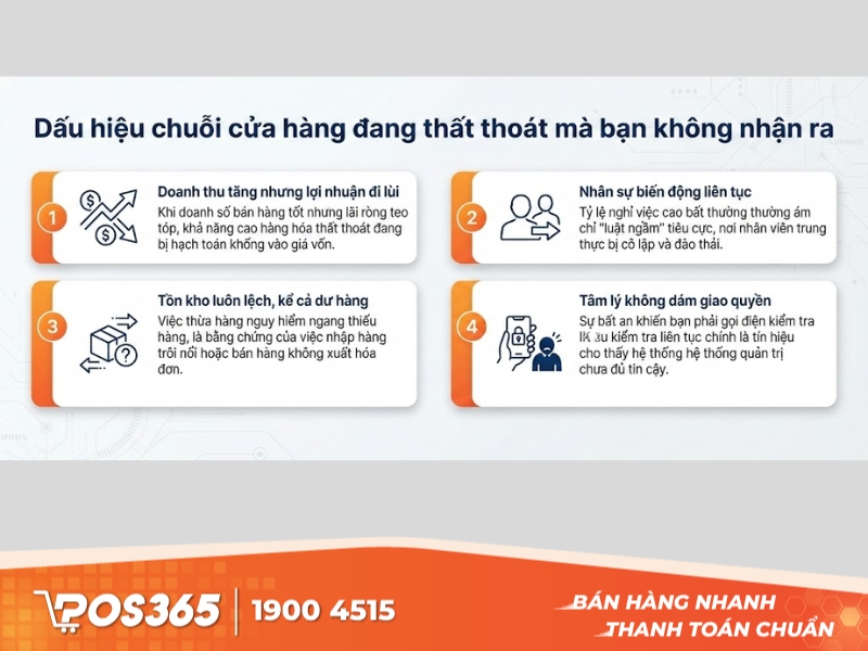 Dấu hiệu chuỗi cửa hàng đang thất thoát mà bạn không nhận ra