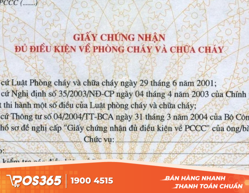 Giấy chứng nhận đủ điều kiện Phòng cháy chữa cháy (PCCC)