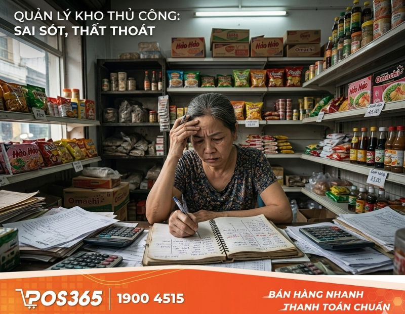 Những rủi ro khi quản l&yacute; kho tạp h&oacute;a thủ c&ocirc;ng