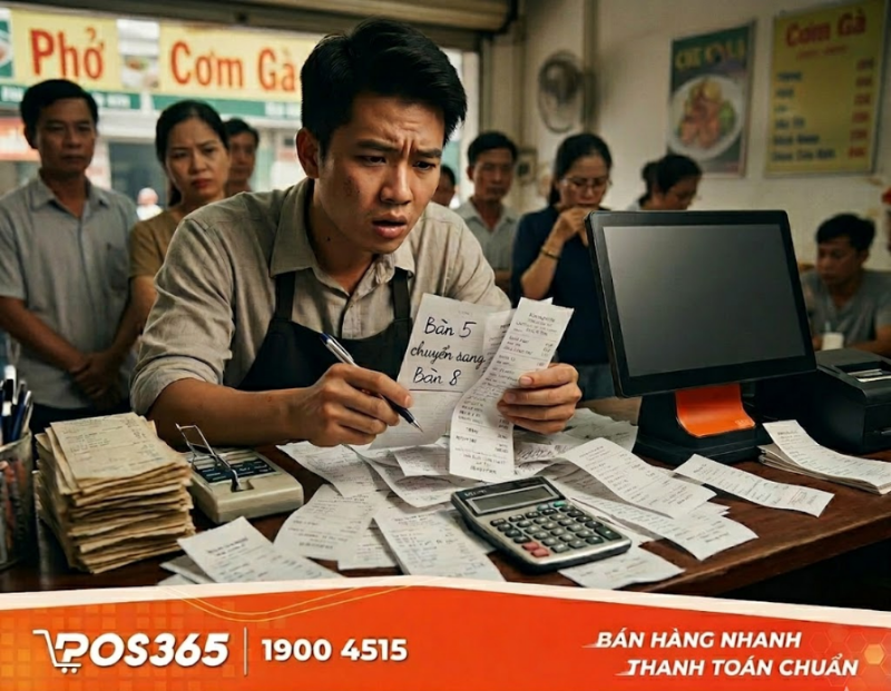 Rủi ro khi xử lý chuyển bàn, chia hóa đơn theo cách thủ công