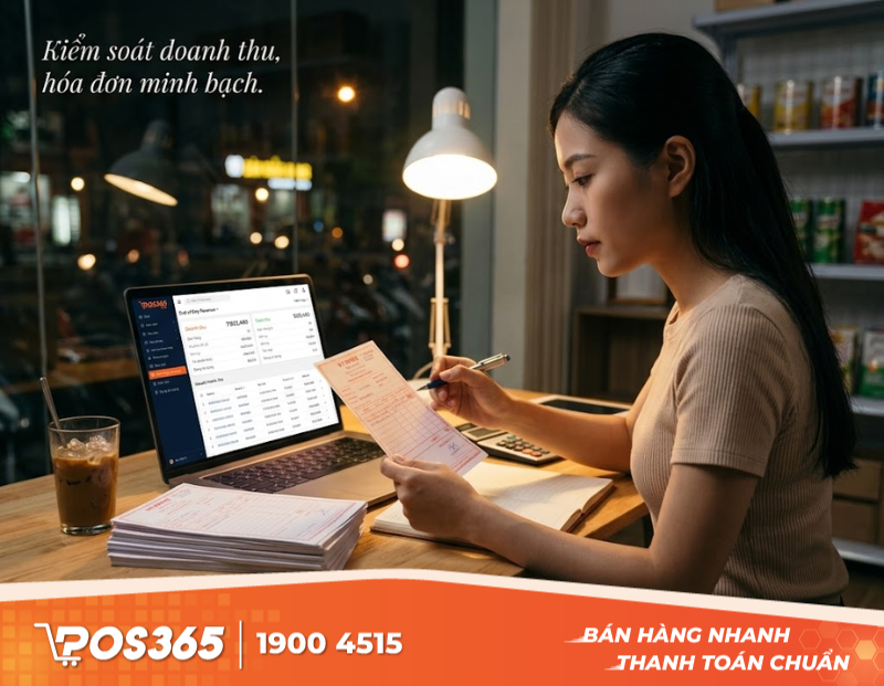 Đối soát doanh thu cuối ngày với hóa đơn đã phát hành