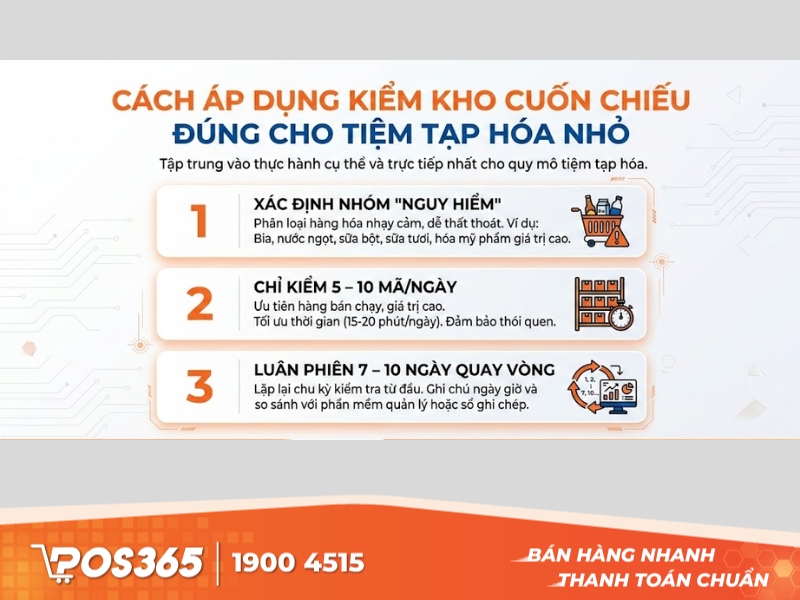 Cách áp dụng kiểm kho cuốn chiếu đúng cho tiệm tạp hóa nhỏ