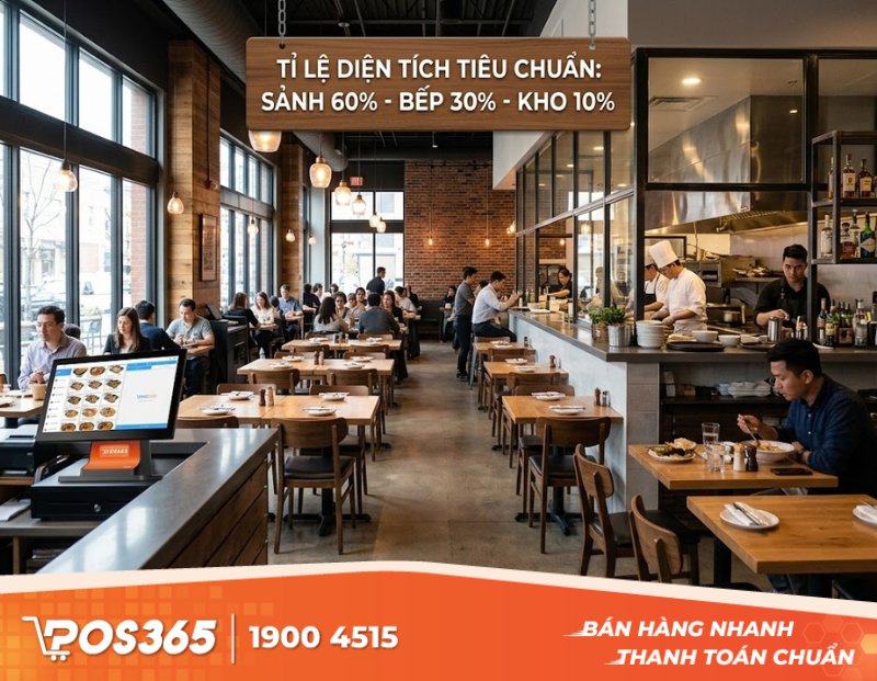 Nguy&ecirc;n tắc ph&acirc;n bổ diện t&iacute;ch ti&ecirc;u chuẩn trong nh&agrave; h&agrave;ng