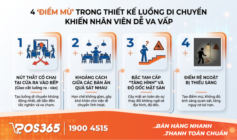 4 "điểm mù" trong thiết kế luồng di chuyển khiến nhân viên dễ va vấp