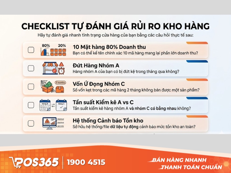 Checklist hành động: Tự đánh giá rủi ro kho hàng của bạn