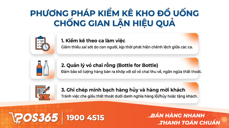 Phương ph&aacute;p kiểm k&ecirc; kho đồ uống chống gian lận hiệu quả