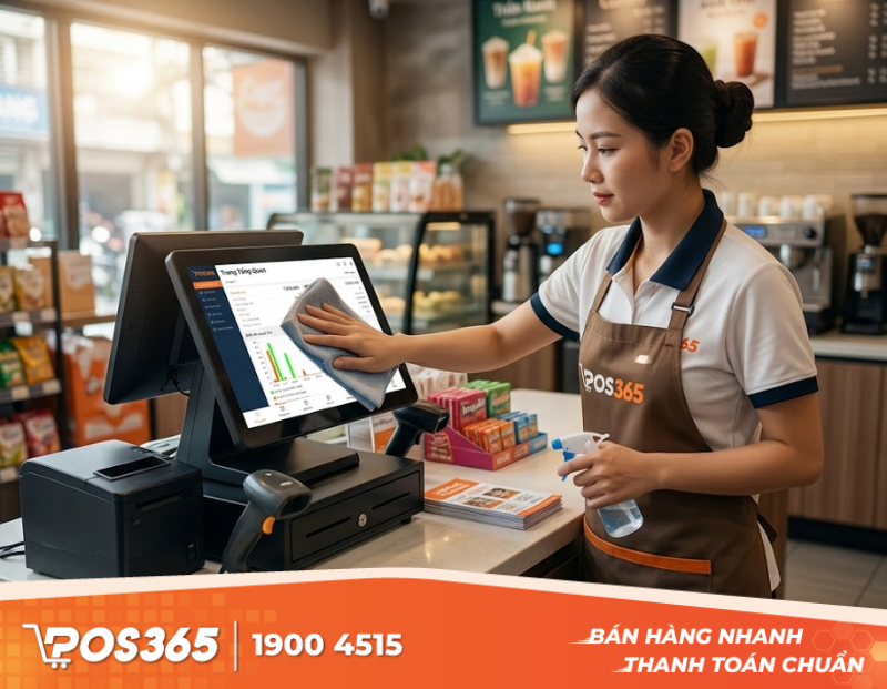 Th&oacute;i quen chăm s&oacute;c m&aacute;y POS v&agrave; khu vực thu ng&acirc;n mỗi ca l&agrave;m việc