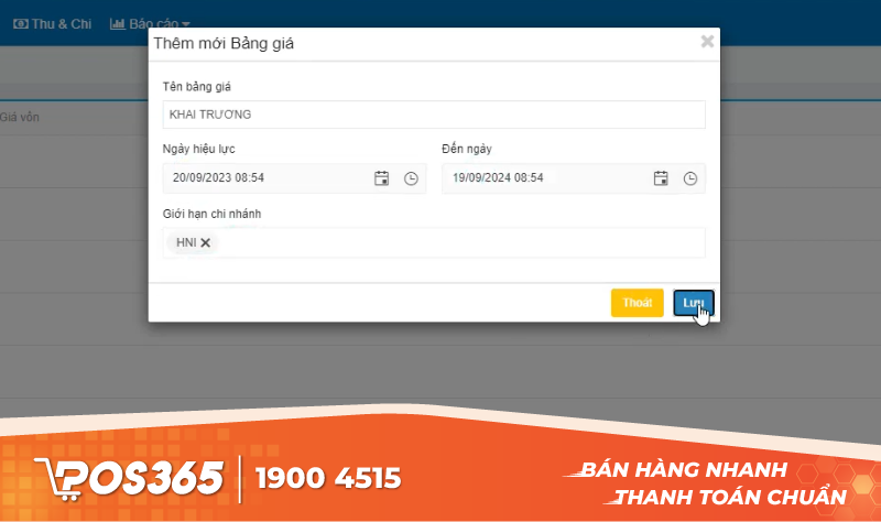 Hướng dẫn thiết lập khuyến mãi tự động trên POS