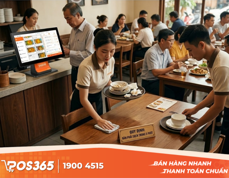 Quy định thời gian dọn b&agrave;n r&otilde; r&agrave;ng