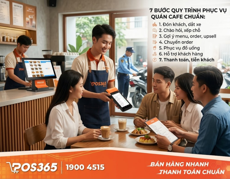 Chi tiết 7 bước quy trình phục vụ quán cafe chuẩn thực tế