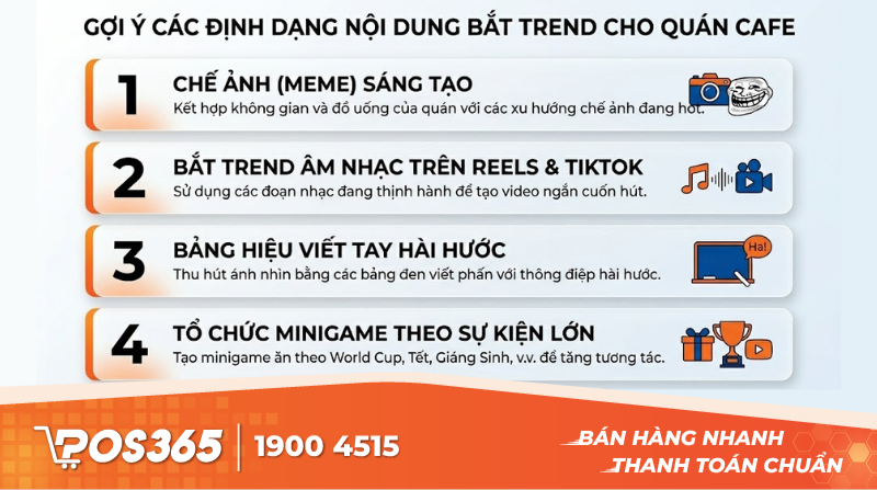 Gợi ý các định dạng nội dung bắt trend cực nhạy cho quán cafe