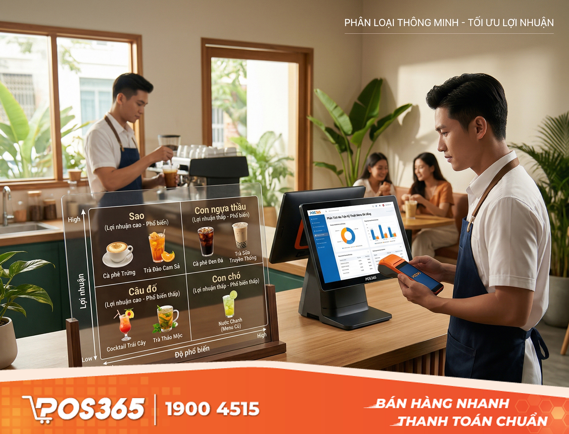 Ph&acirc;n loại đồ uống theo ma trận lợi nhuận (Menu Engineering)