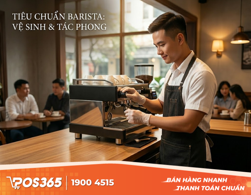 Ti&ecirc;u chuẩn vệ sinh v&agrave; t&aacute;c phong c&aacute; nh&acirc;n của Barista