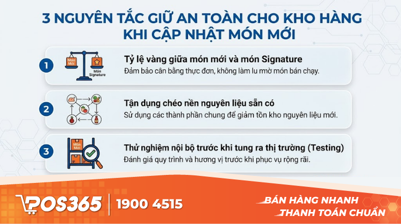 3 Nguyên tắc giữ an toàn cho kho hàng khi cập nhật món mới