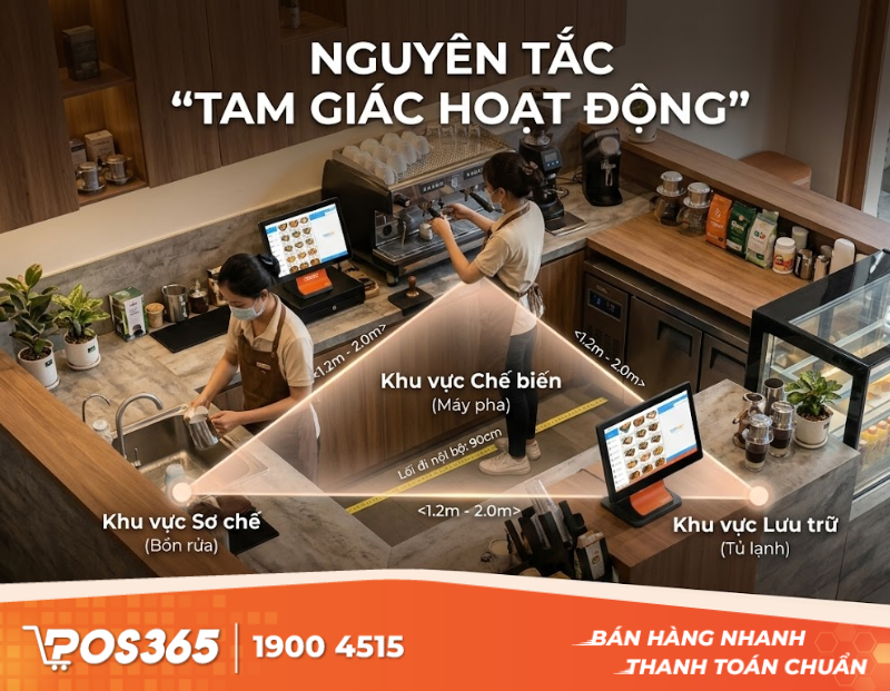 Nguy&ecirc;n tắc Tam gi&aacute;c hoạt động trong kh&ocirc;ng gian pha chế