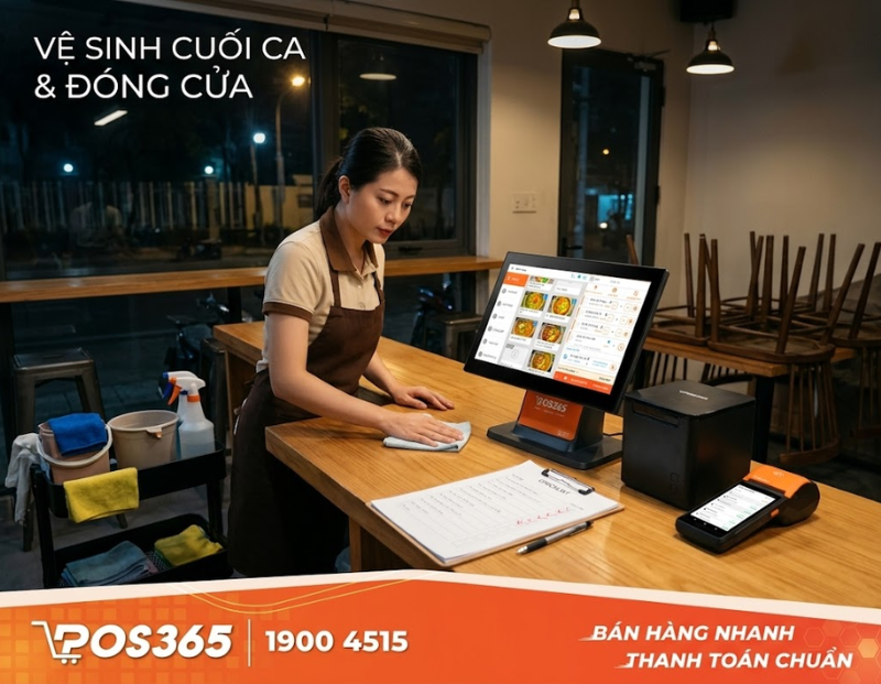 Checklist vệ sinh quán cafe cuối ca và lúc đóng cửa