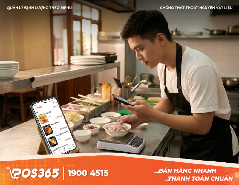 Quản lý định lượng nguyên vật liệu theo menu để chống thất thoát